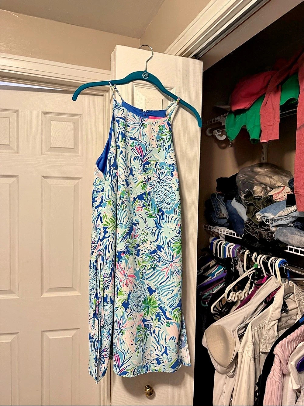 Lilly Pulitzer Floral Maxi Dress in Blue & White Size 10 Like New
